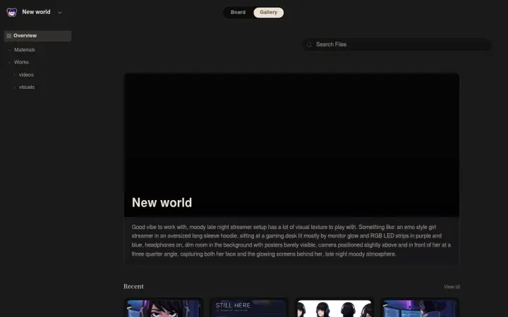 Neta Studio — ワールドシードプロンプトと最近の作品を表示するギャラリー概要