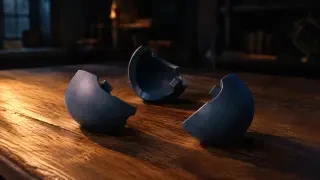 Piezas de color azul pizarra oscuro sobre la mesa — fondo de escenario