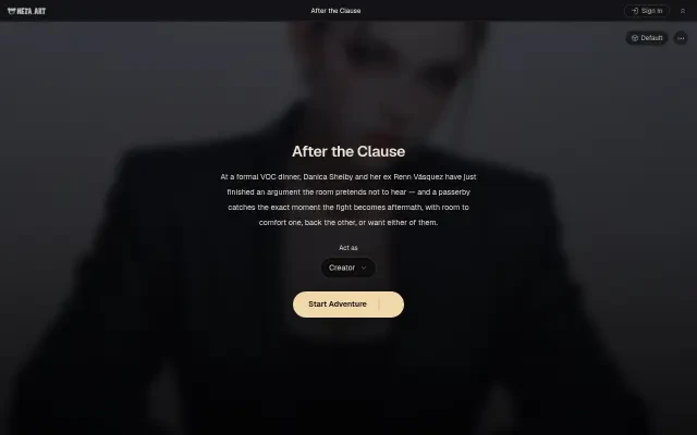 After the Clause — the live game title screen