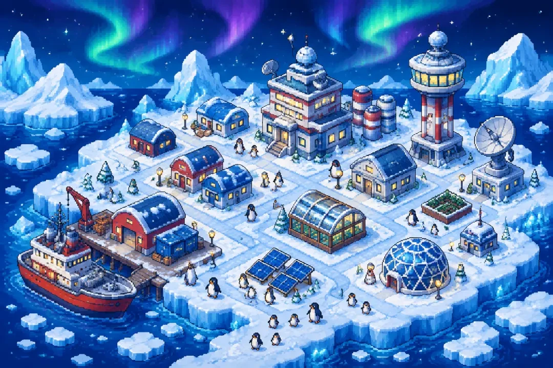 Antarctic Kairo Placement — Constructor de Bases Polares: un juego de construcción de ciudades con IA
