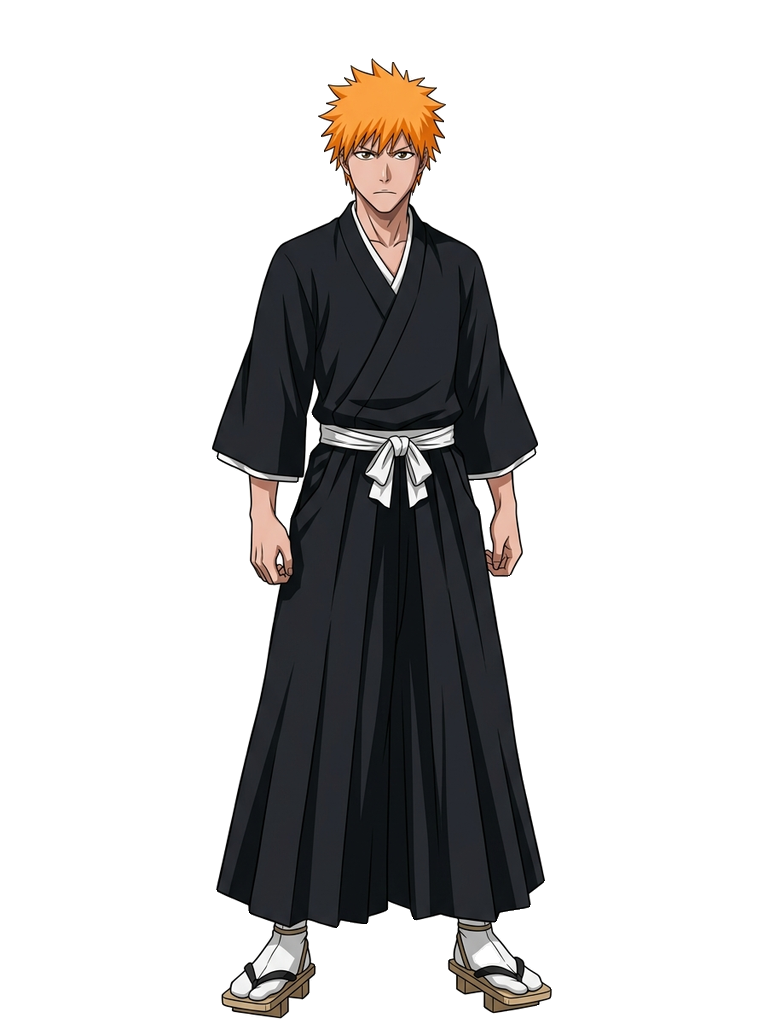 Ichigo Kurosaki neutral transparent sprite