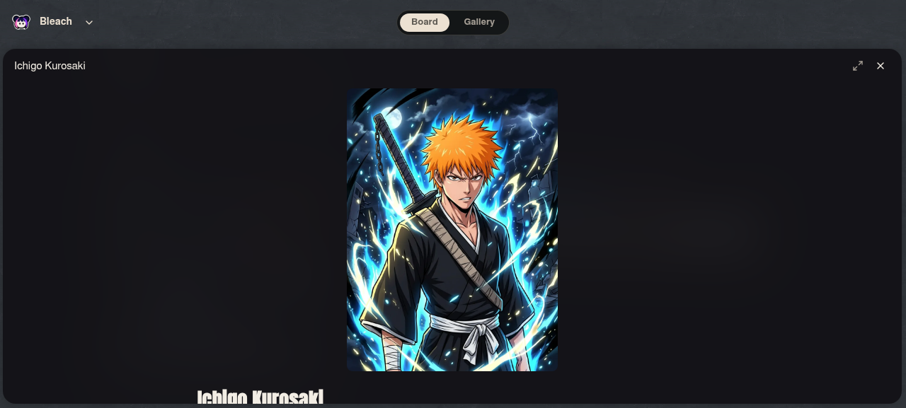 Neta Studio — Ichigo Kurosaki character card detail