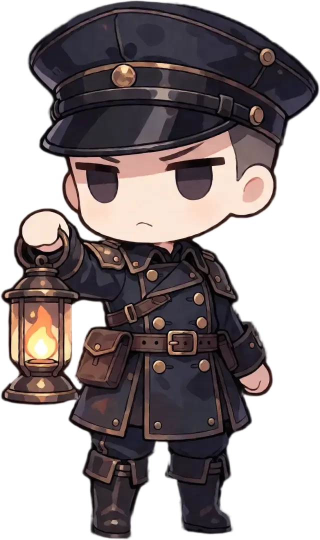 Sprite der Gefängniswache (transparentes PNG)