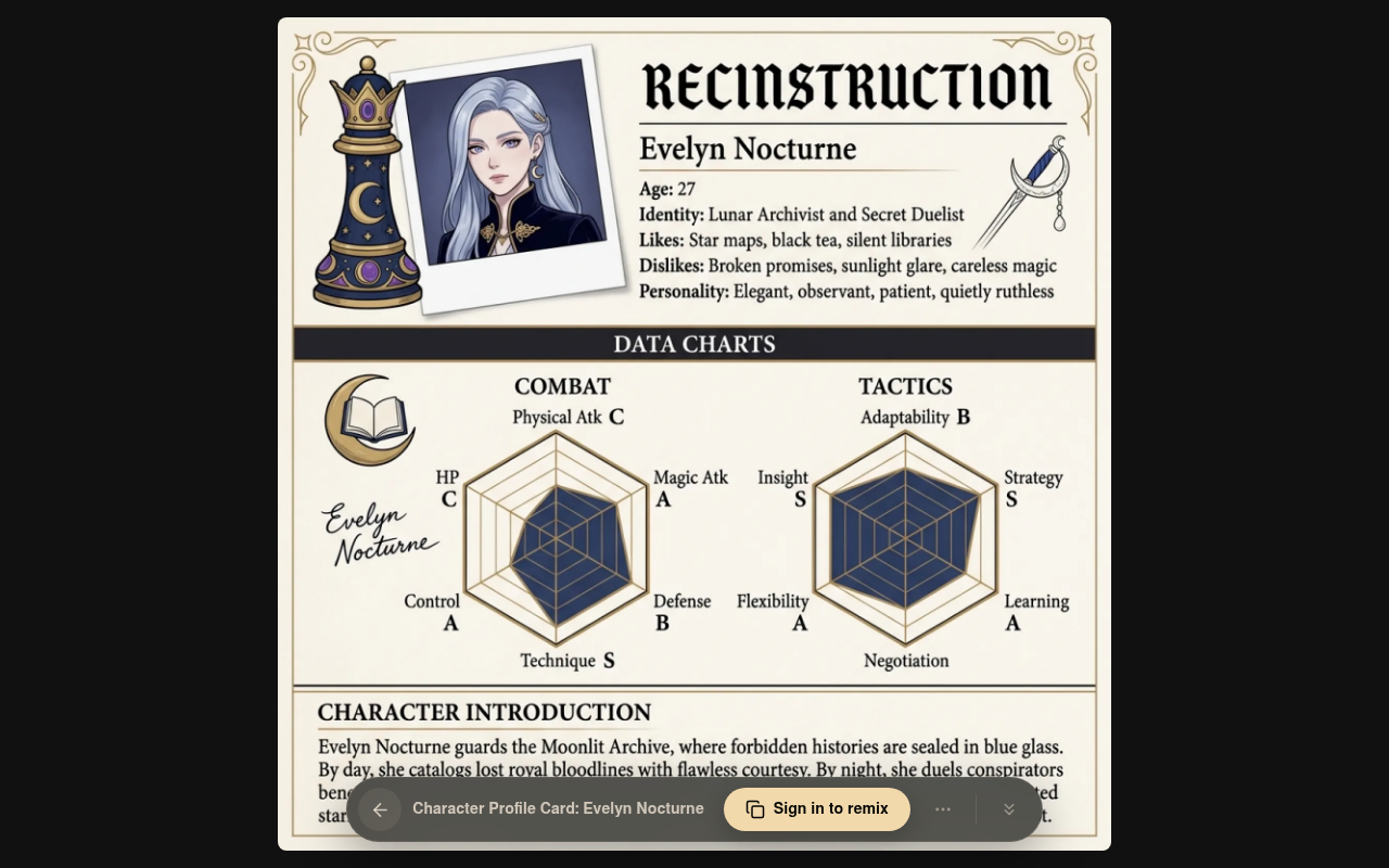 Live viewer — Character Profile Card on neta.art