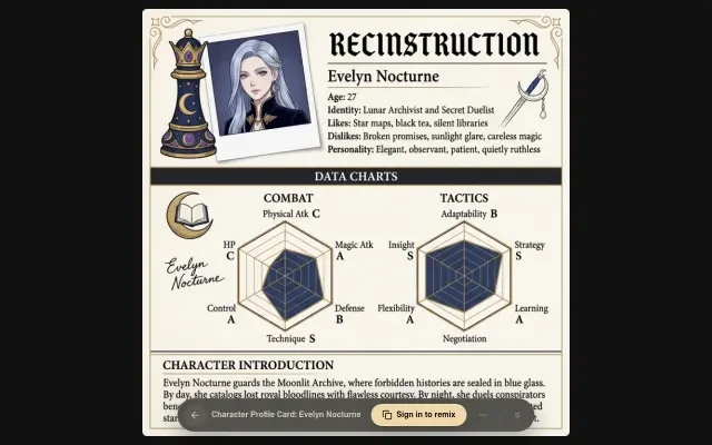 Live viewer — Character Profile Card on neta.art