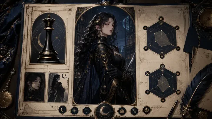 Character Profile Card — Evelyn Nocturne, the Lunar Archivist