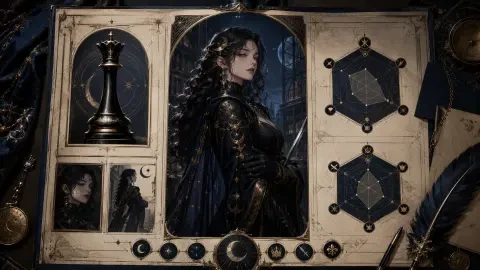 Charakterprofilkarte — Evelyn Nocturne, die Mondarchivarin