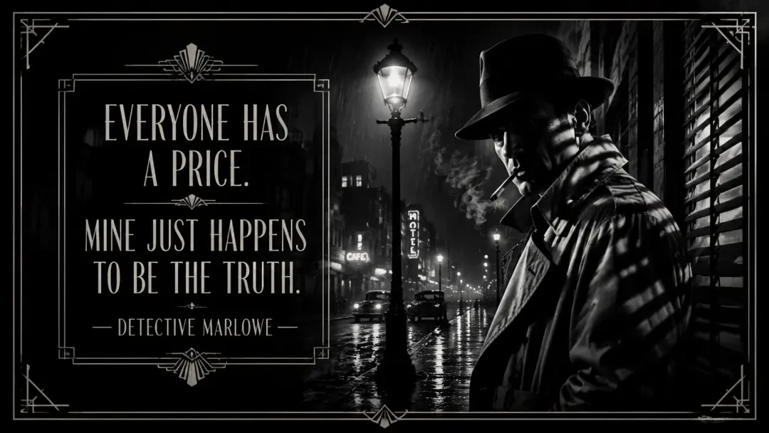 Quote Card — Detective Marlowe, the Noir Detective