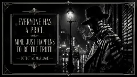 Quote Card — Detective Marlowe, el detective noir