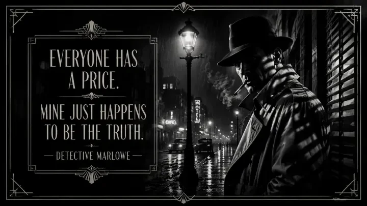 Quote Card — Detective Marlowe, the Noir Detective
