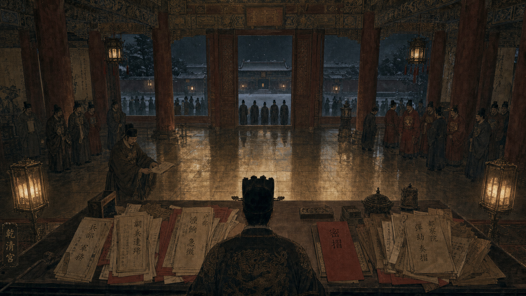 밤의 건청궁 — 씬 배경