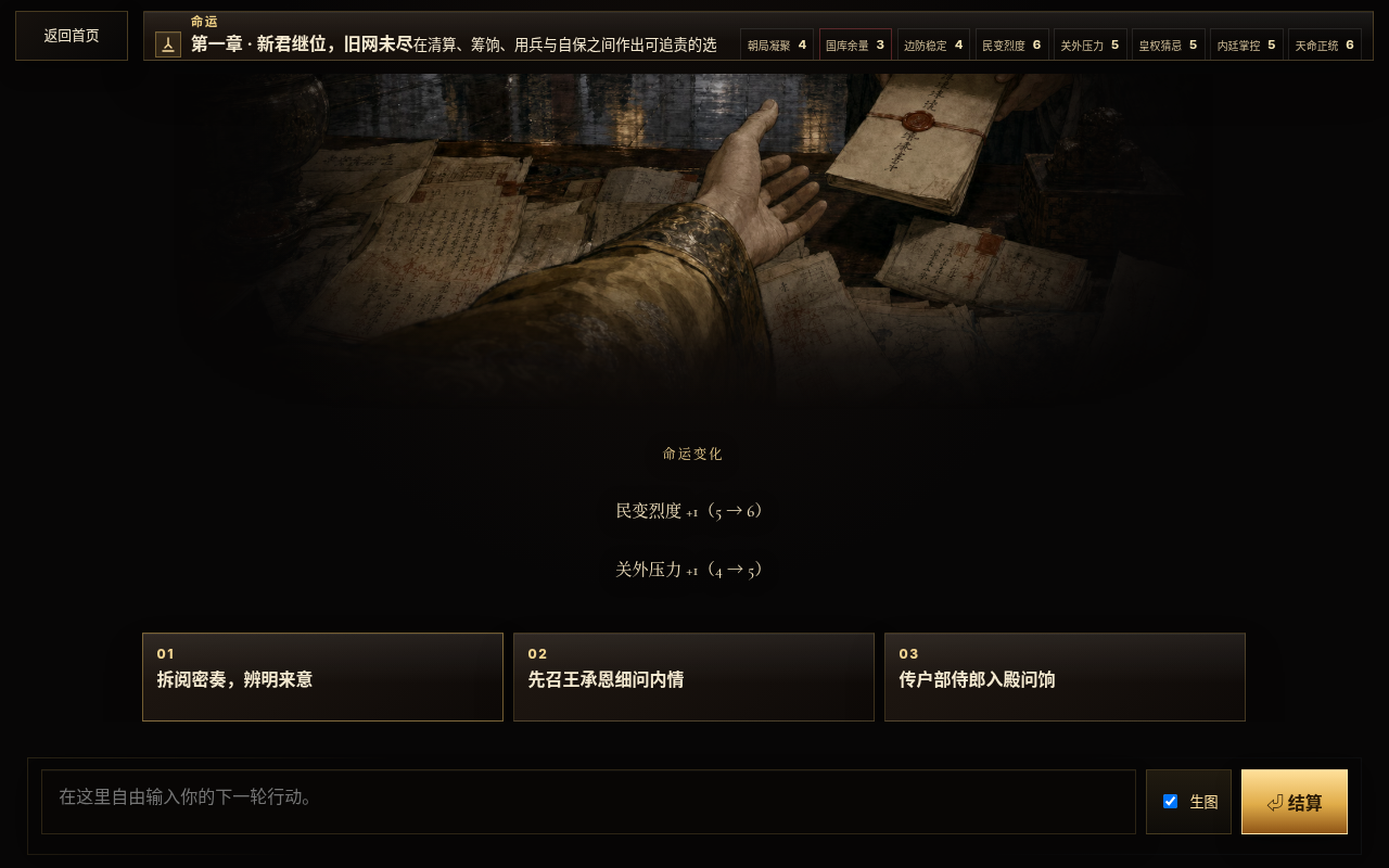 게임 플레이 — 제1장, 새 치세의 낡은 그물