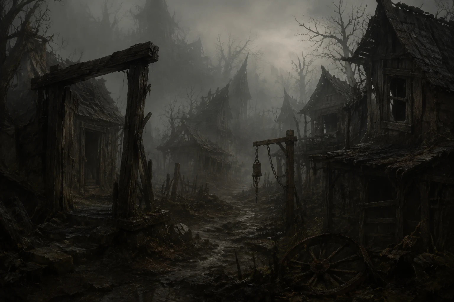 Hintergrund: Verlassenes Dorf