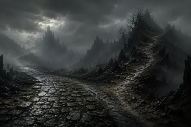 Hintergrund: Weggabelung