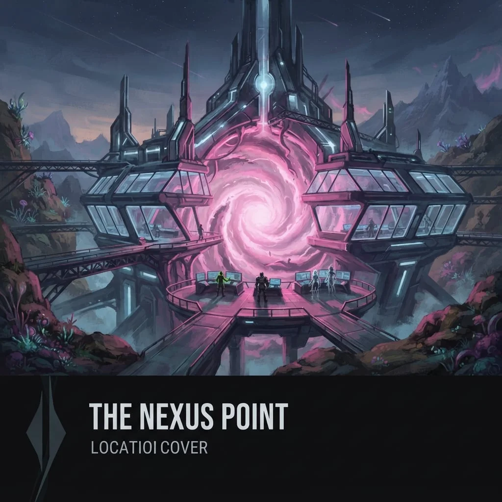 The Nexus Point — arte de cena do Cyberlime Multiverse