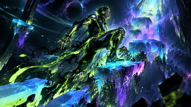 Resonance Run — Through the Gradient — Ein KI-generiertes Cyberlime-Multiverse-Spiel | Neta Studio