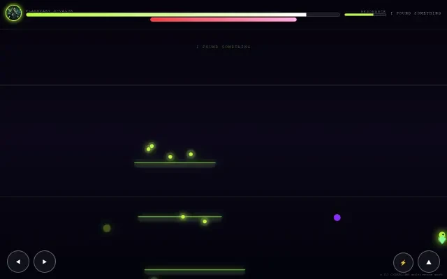 Gameplay von Resonance Run — DJ Cyberlime klettert mit PULSE BURST