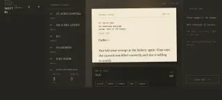 Gameplay — letter and reply panel