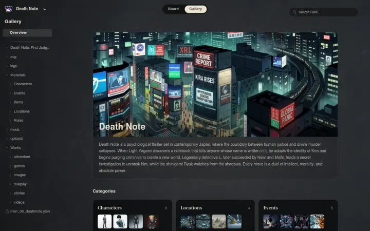 Neta Studio — Death Note gallery view