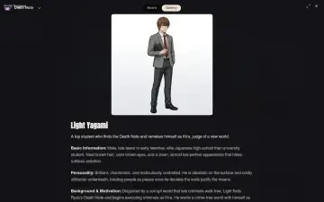 Neta Studio — Light Yagami character card