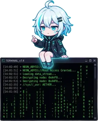 去背圖——零與她的終端機視窗的透明 PNG