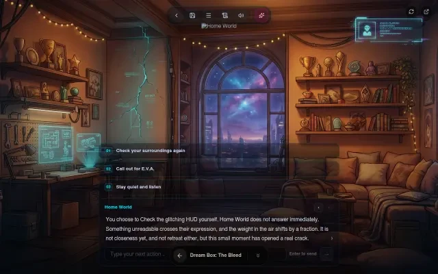 Gameplay — resposta narrativa ao vivo do LLM