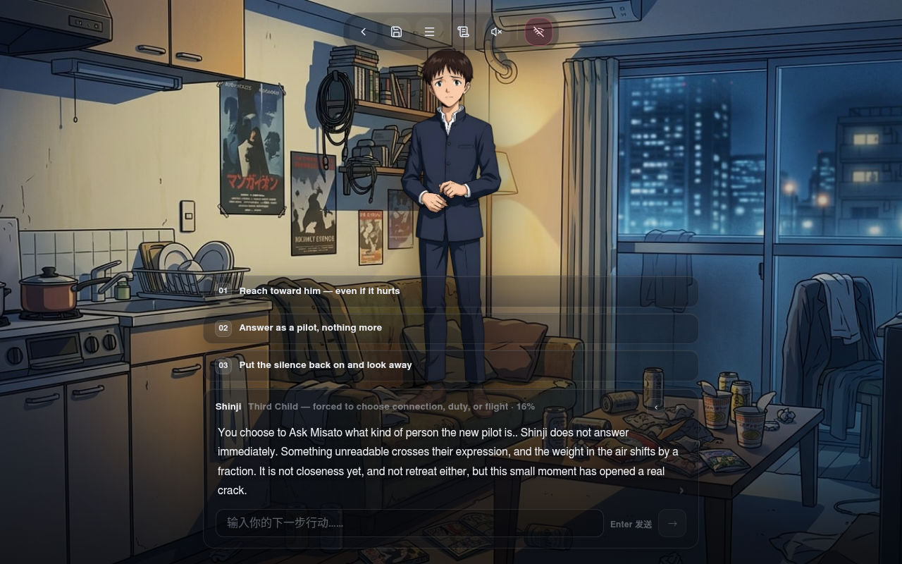 Gameplay — free-form input and live choices