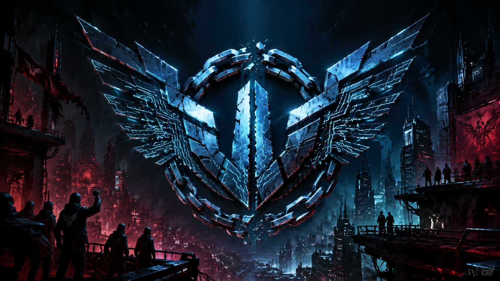 Fraktionsemblem: Abyss Freedom Alliance – KI-generiertes Emblem-Kunstwerk
