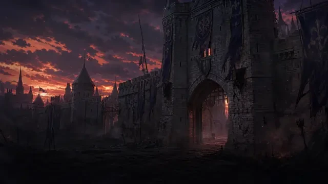 Szenenhintergrund — Stadttor von Orleans in der Dämmerung