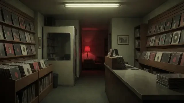Plattenladen — der echte Hintergrund im Spiel