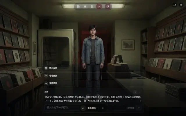 Gameplay — eine KI-erzählte Aktion mit Story-Entscheidungen