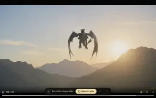 Videobild 0:08 – Drache und Reiter steigen in den Himmel