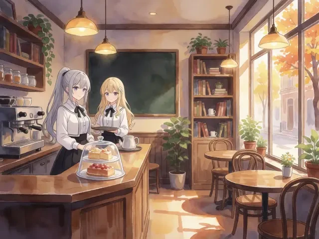 咖啡廳內景背景