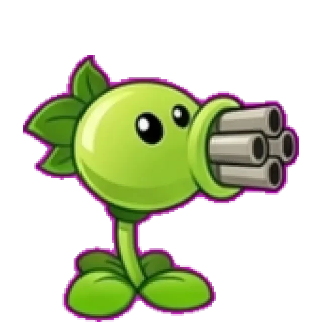 Pea Gatling — transparent in-game sprite