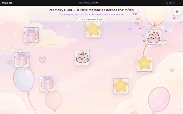 Gameplay — Memory Hunt grid