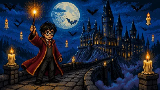 Harry Potter: 8-Bit Magic Adventure — KI-generierter 8-Bit-Pixel-Plattformer | Neta Studio