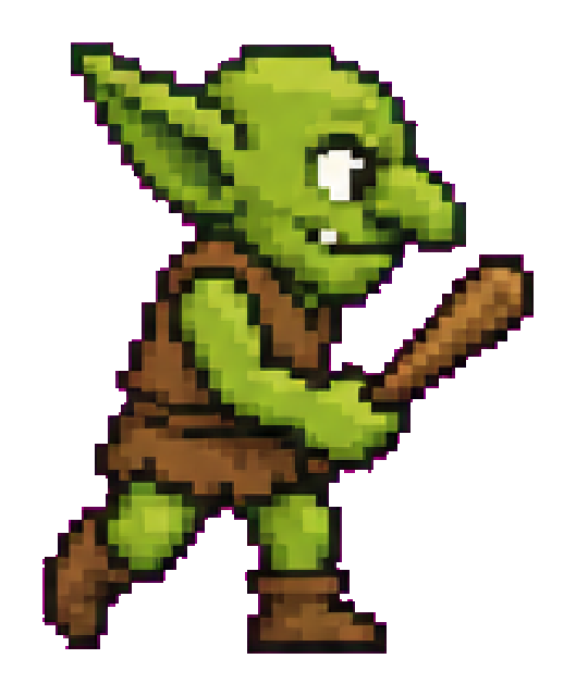 Спрайт врага-гоблина (прозрачный PNG)