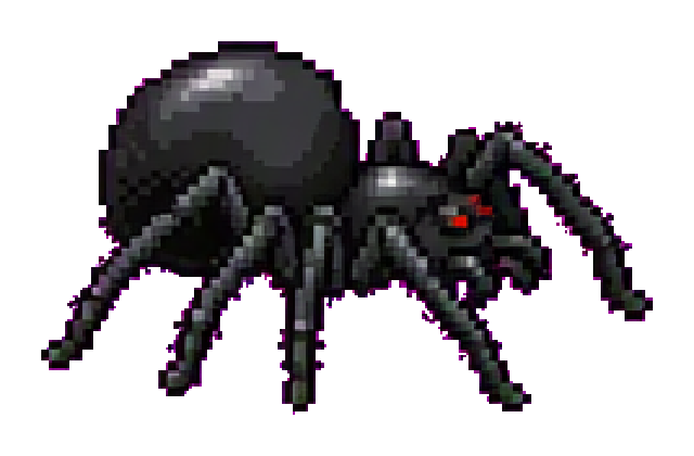 Спрайт врага — гигантского паука (прозрачный PNG)