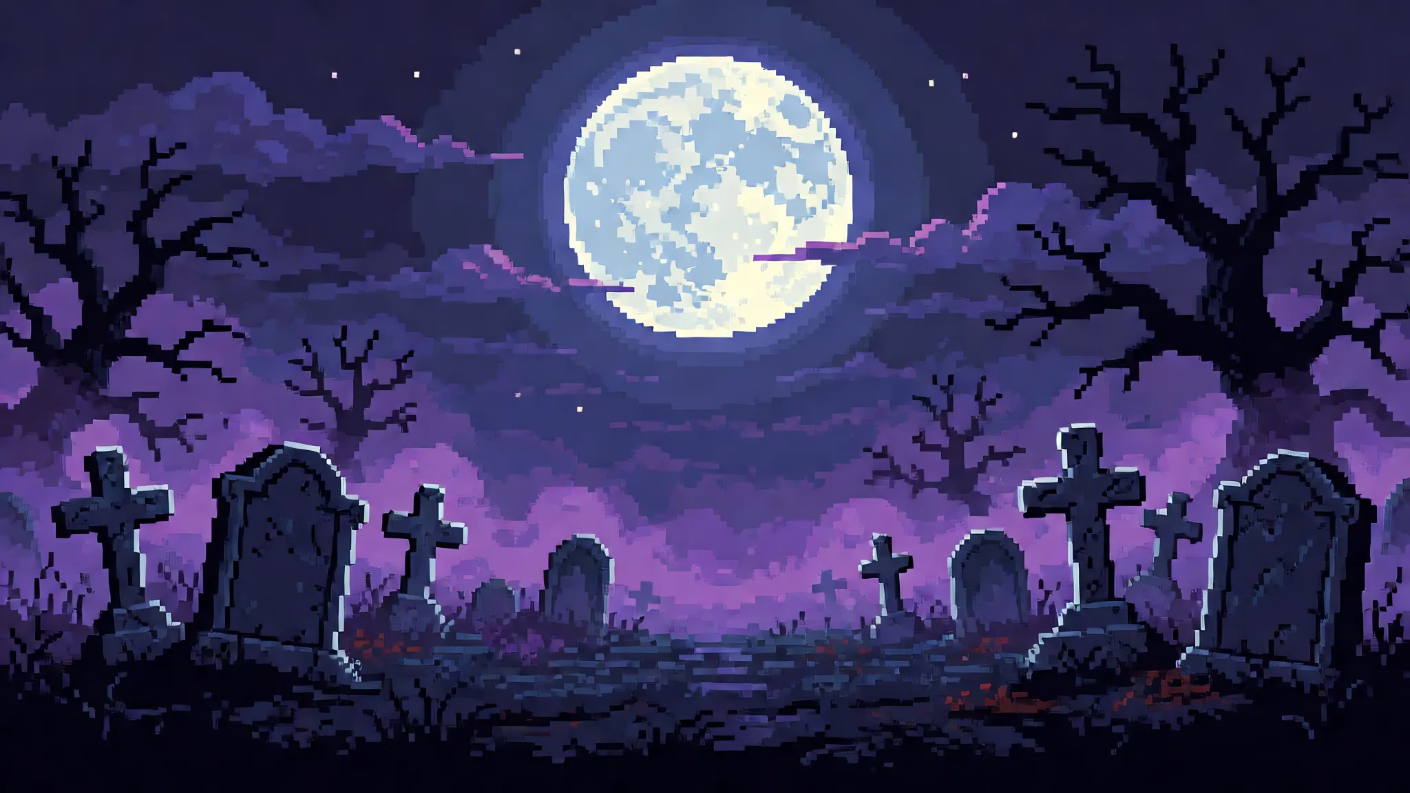 Mondbeschienener Friedhof — Hintergrund von Level 2