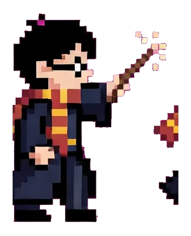 Harry — player sprite, wand shot
