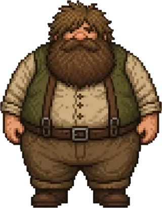 Sprite em pixel de porteiro grande, transparente