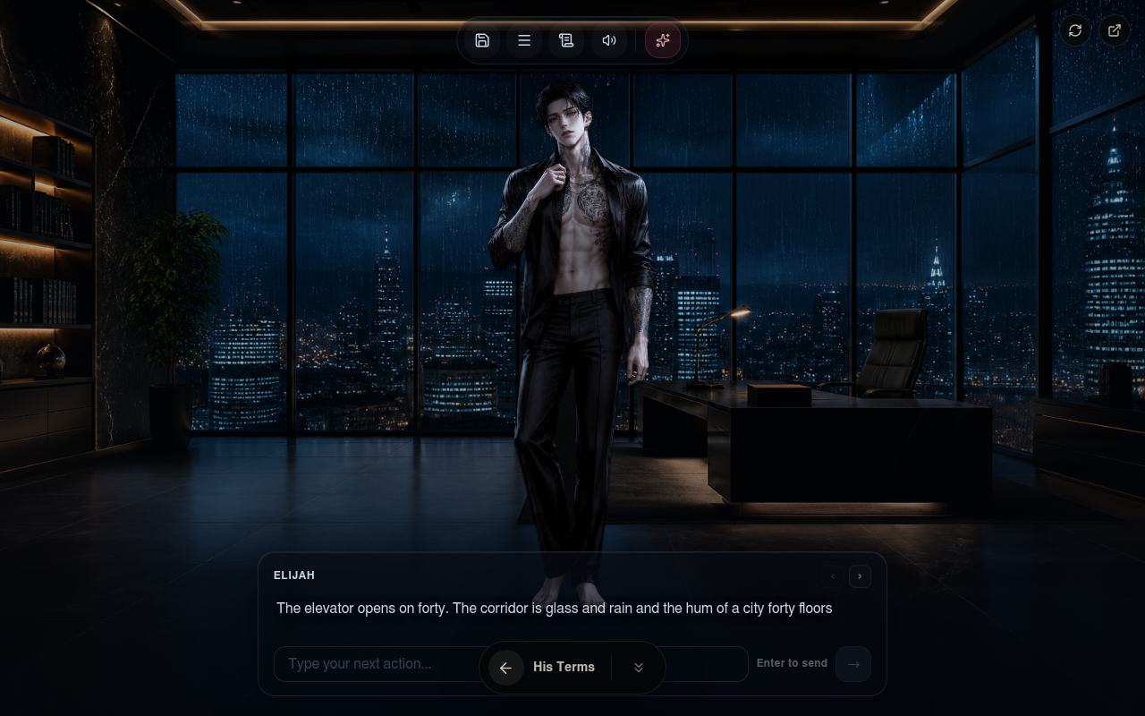 Gameplay — a cena de abertura no escritório de canto
