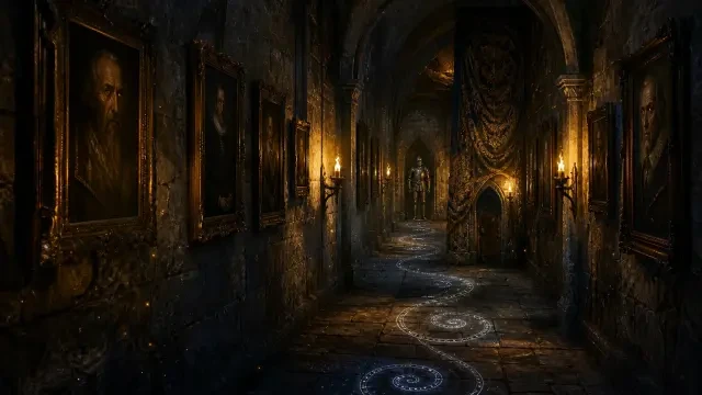 L'arrière-plan de scène du couloir secret