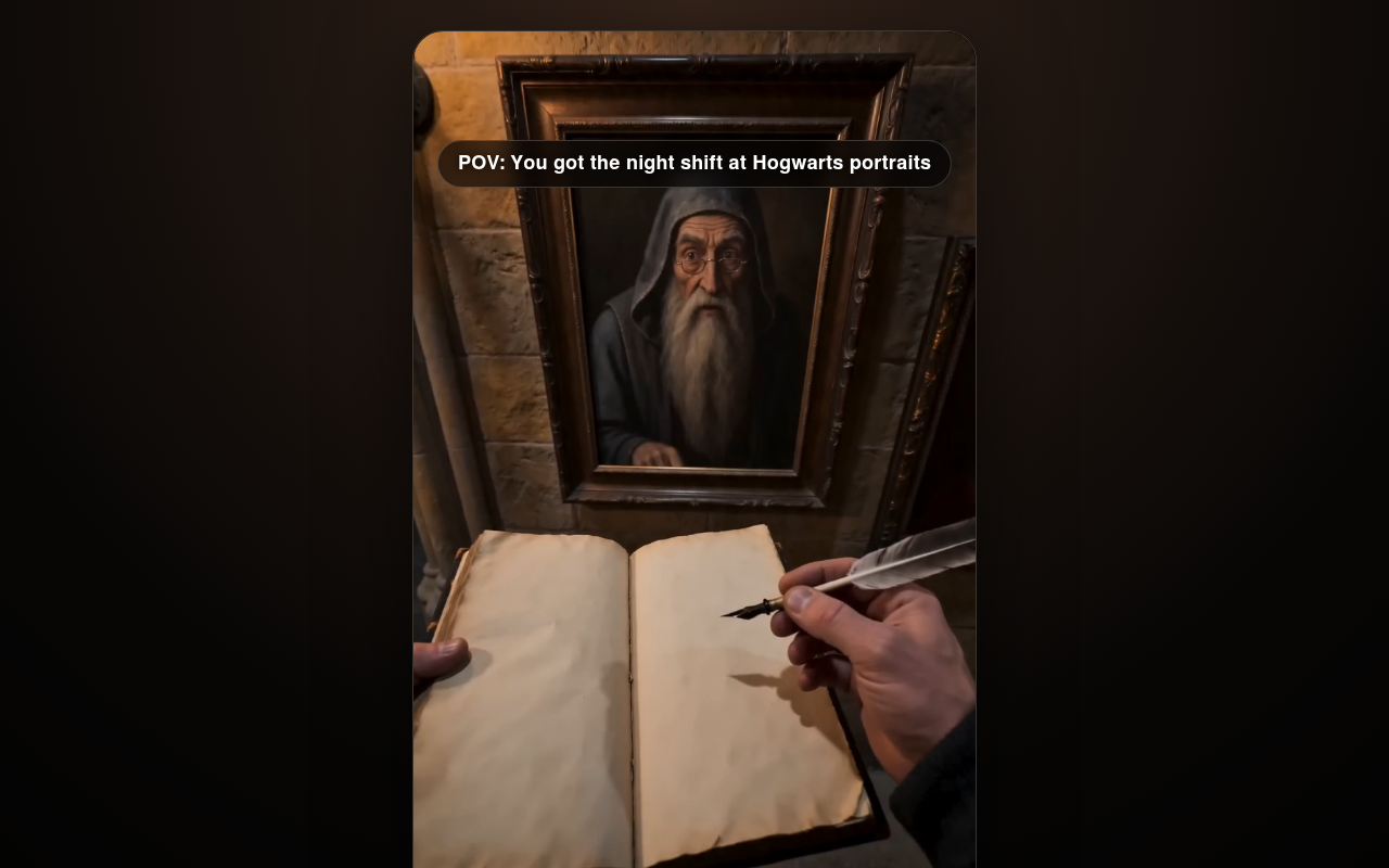 Image tirée du clip POV — le cadre de portrait vide et le registre