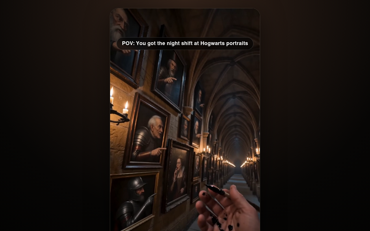 Image tirée du clip POV — les portraits s'éveillent et pointent