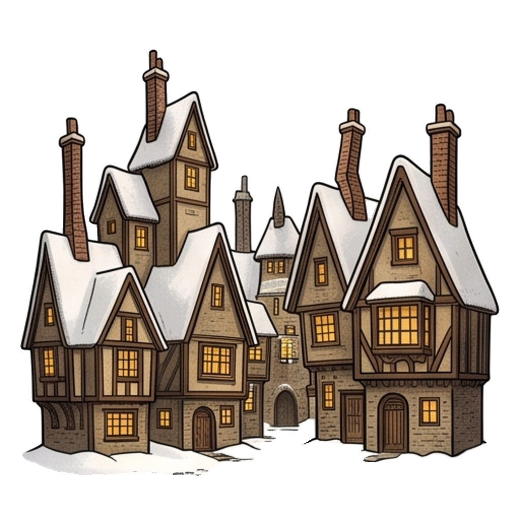 Transparentes Sprite des Dorfs Hogsmeade