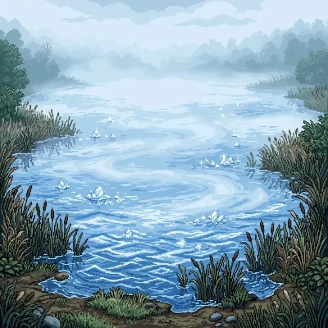 Nebliger See