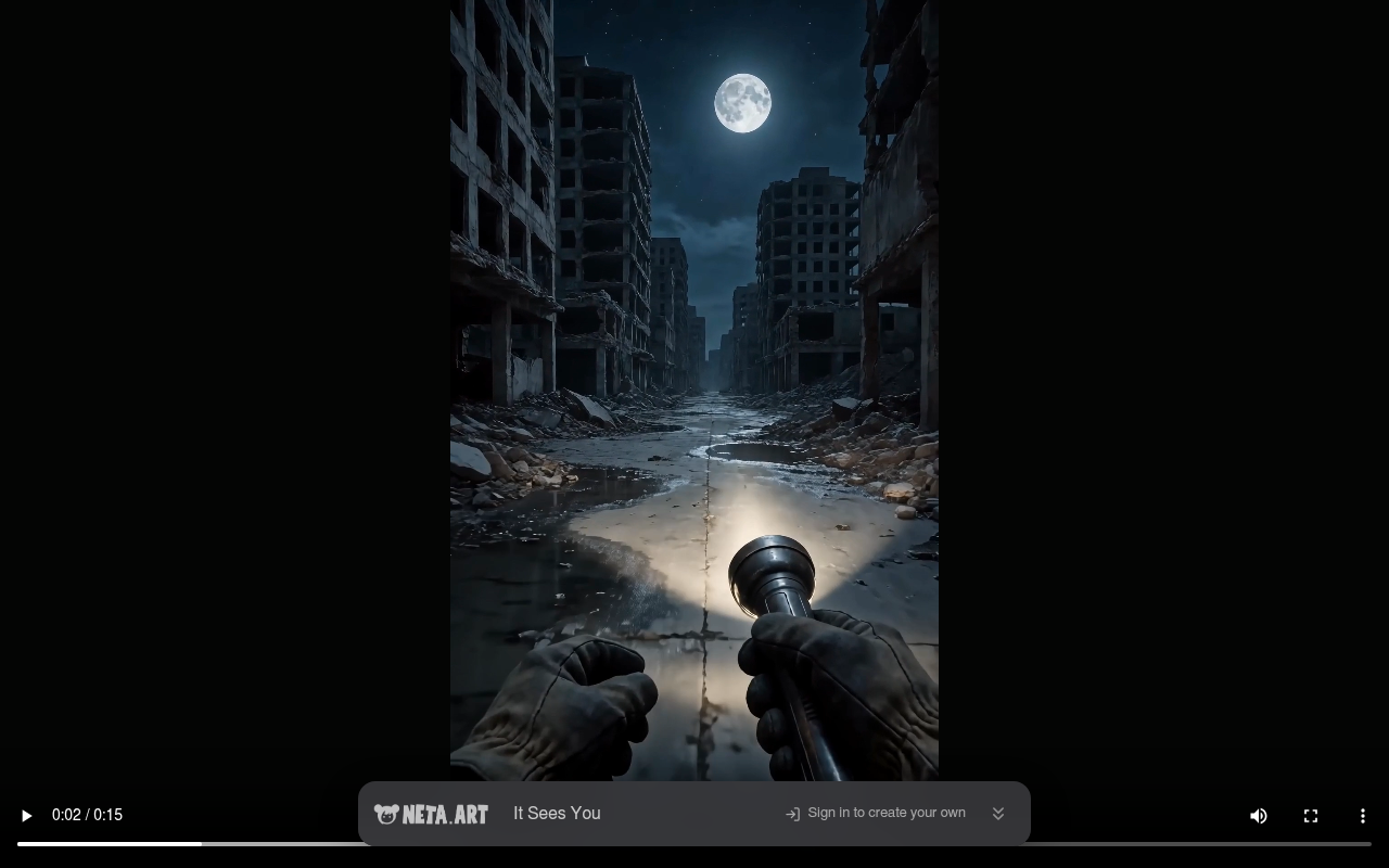 그것이 당신을 본다 영상 프레임 0:02 — 죽은 거리를 걷는 중