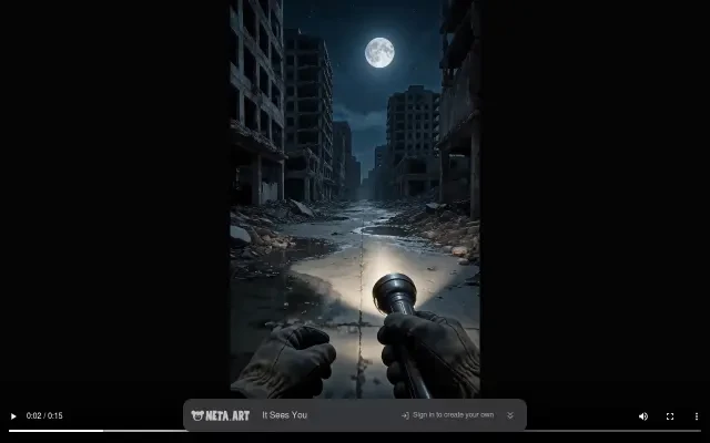 It Sees You, fotograma 0:02 — caminando por la calle muerta