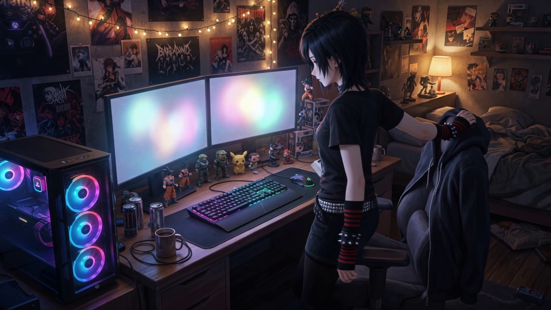 Reales Videobild – sie lässt sich in den Gaming-Stuhl sinken